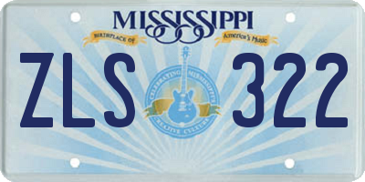 MS license plate ZLS322