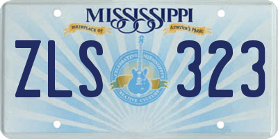 MS license plate ZLS323