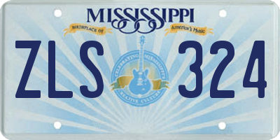 MS license plate ZLS324