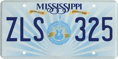 MS license plate ZLS325