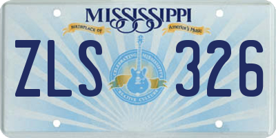MS license plate ZLS326