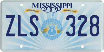 MS license plate ZLS328