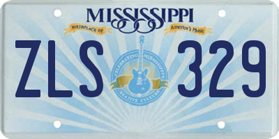 MS license plate ZLS329