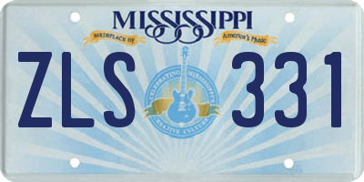 MS license plate ZLS331