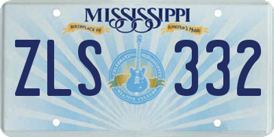 MS license plate ZLS332