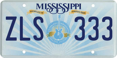 MS license plate ZLS333