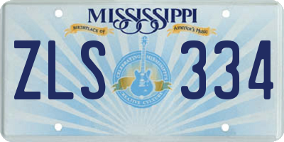 MS license plate ZLS334