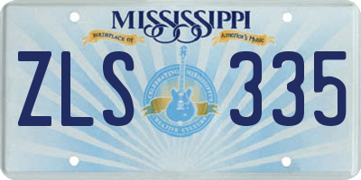 MS license plate ZLS335