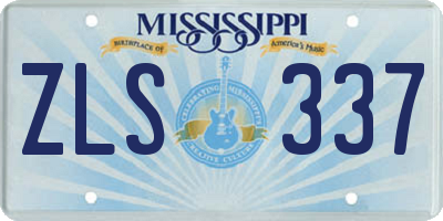MS license plate ZLS337
