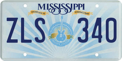 MS license plate ZLS340