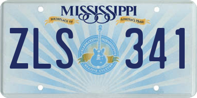 MS license plate ZLS341