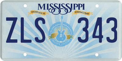 MS license plate ZLS343