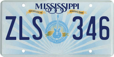MS license plate ZLS346