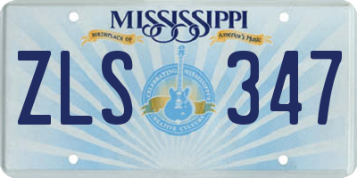 MS license plate ZLS347