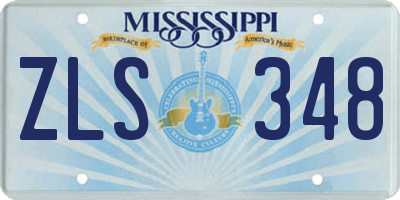 MS license plate ZLS348