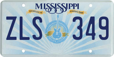 MS license plate ZLS349