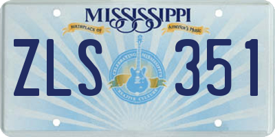 MS license plate ZLS351