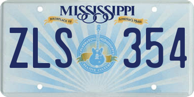 MS license plate ZLS354