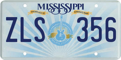 MS license plate ZLS356