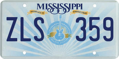 MS license plate ZLS359