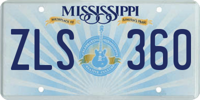 MS license plate ZLS360