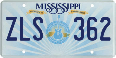 MS license plate ZLS362