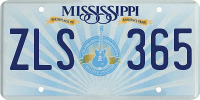 MS license plate ZLS365
