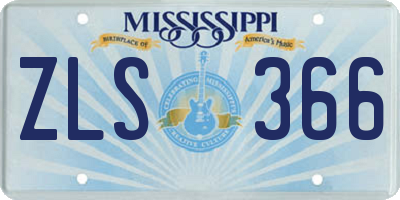 MS license plate ZLS366