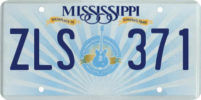 MS license plate ZLS371