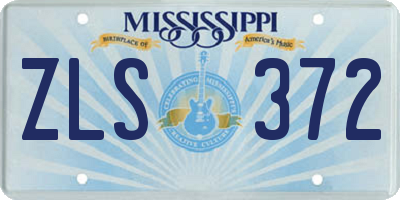 MS license plate ZLS372