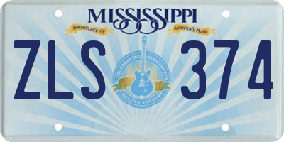 MS license plate ZLS374
