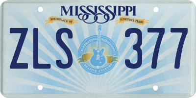 MS license plate ZLS377