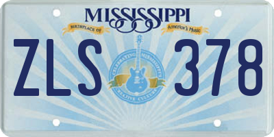 MS license plate ZLS378