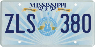 MS license plate ZLS380