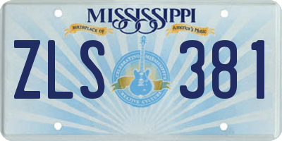 MS license plate ZLS381