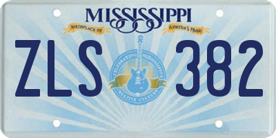 MS license plate ZLS382