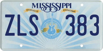 MS license plate ZLS383
