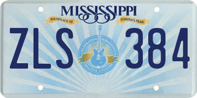MS license plate ZLS384