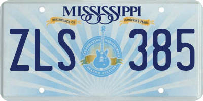 MS license plate ZLS385