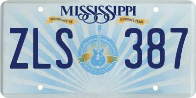 MS license plate ZLS387