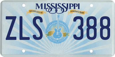 MS license plate ZLS388