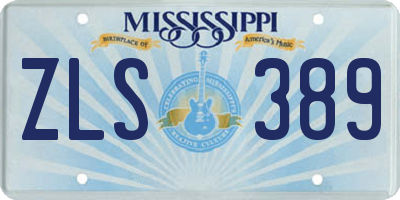 MS license plate ZLS389