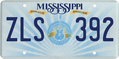 MS license plate ZLS392