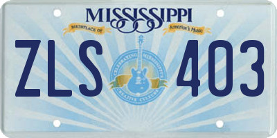 MS license plate ZLS403