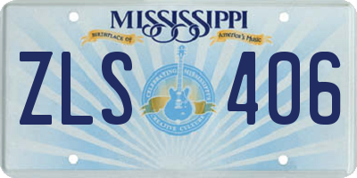 MS license plate ZLS406