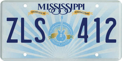 MS license plate ZLS412