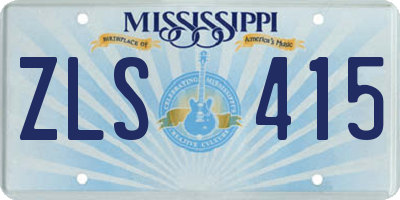 MS license plate ZLS415