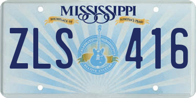 MS license plate ZLS416