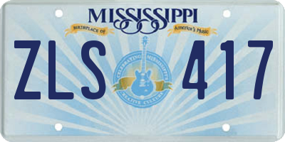 MS license plate ZLS417