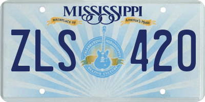 MS license plate ZLS420